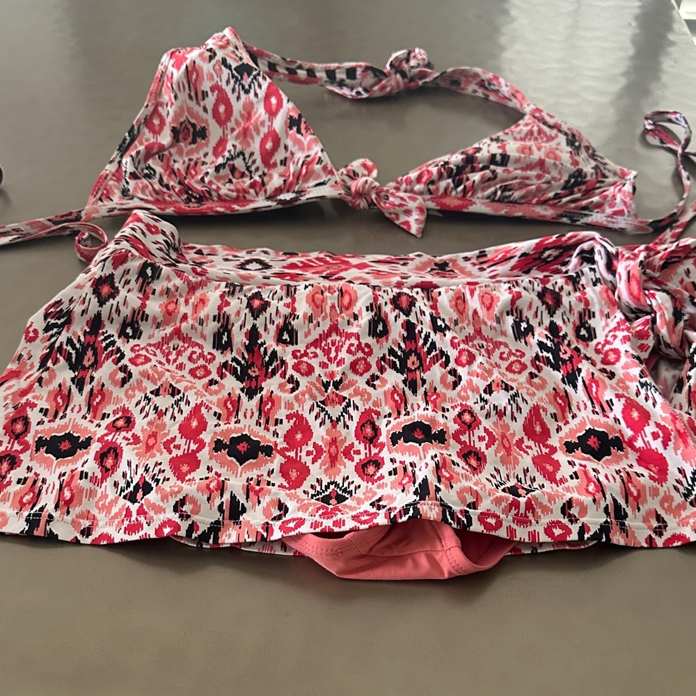 Tommy Bahama Coral and Black Patterned Bikini